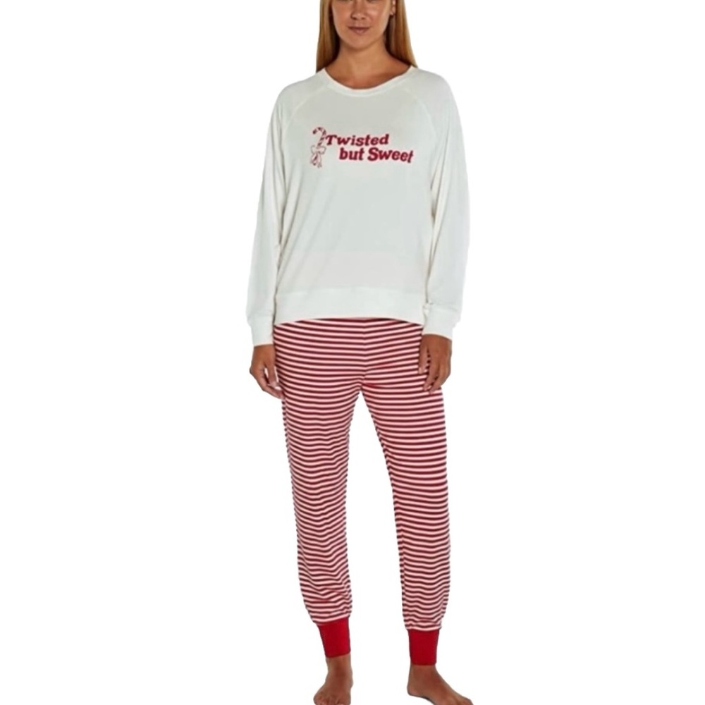 Wildfox Twisted but Sweet Christmas Intimates Set Women’s Red & White Size XS
